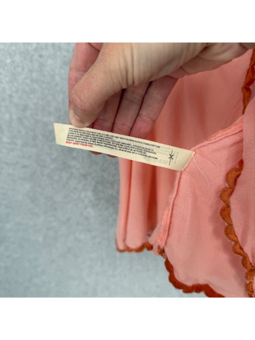 Free People Womens Love Me Two Times Tie Front Top Size M Pink Embroidered Boho - Picture 9 of 13